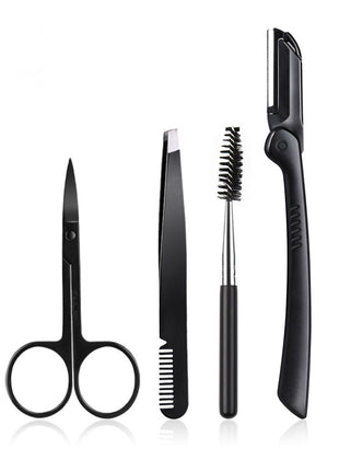 Beauty Tools Black Eyebrow Trimming Set