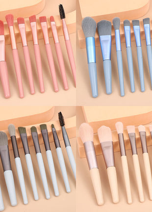 8 Small Makeup Brushes Morandi Portable Beauty Tool Soft Hair Makeup Brush