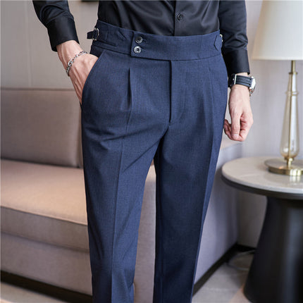 High Waist Casual Slim Fit Suit Pants
