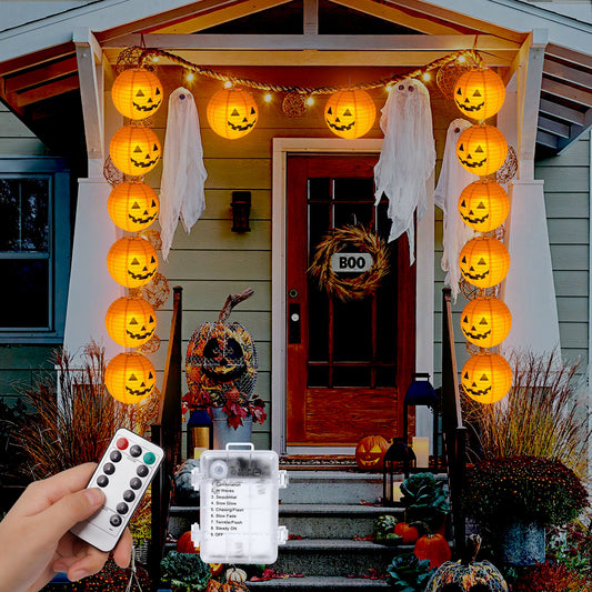 Halloween Smiley Pumpkin Lantern Light Battery Operated 10PC