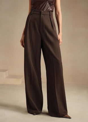 Commuter-Ready Solid-Color Elegant High-Waist Pants That Create A Slimming Look