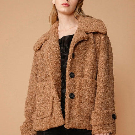 Women's Shearling Coat in Brown