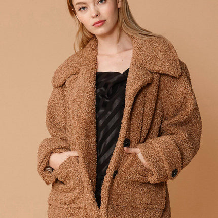 Women's Shearling Coat in Brown
