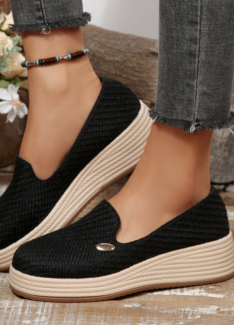 Canvas Thick-soled Wedge Shoes