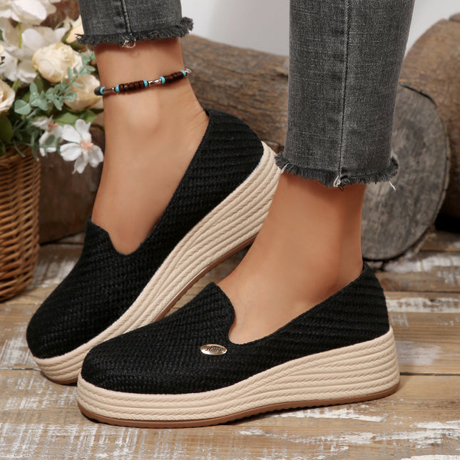 Canvas Thick-soled Wedge Shoes