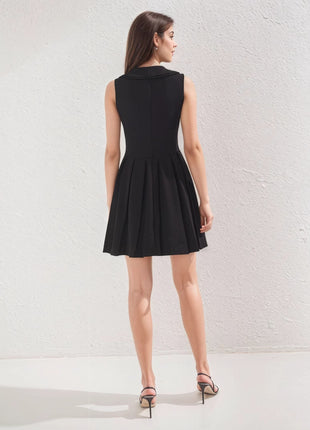 Lace V-Neck Fit & Flare Dress Slim Fit Elegant Midi Dress
