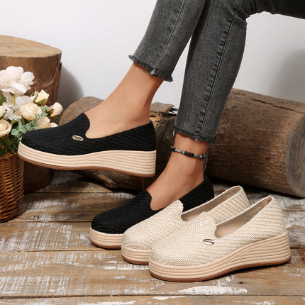 Canvas Thick-soled Wedge Shoes