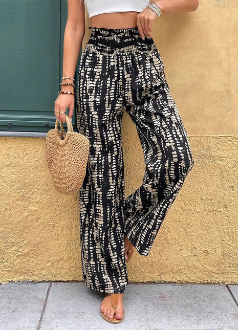 Casual Loose-fit Fashionable Wide-leg Pants With A Print