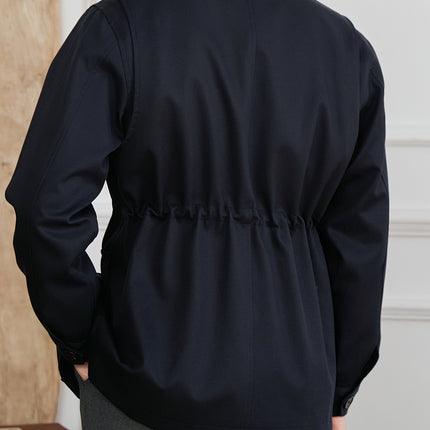 Fashion Waist-controlled Elastic Safari Jacket Coat Thin Polo Collar Jacket Men