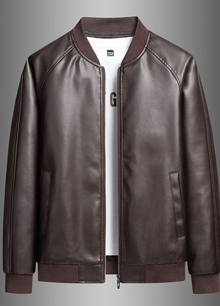 Men's Slim Fit Trendy Handsome Washed Leather Jacket