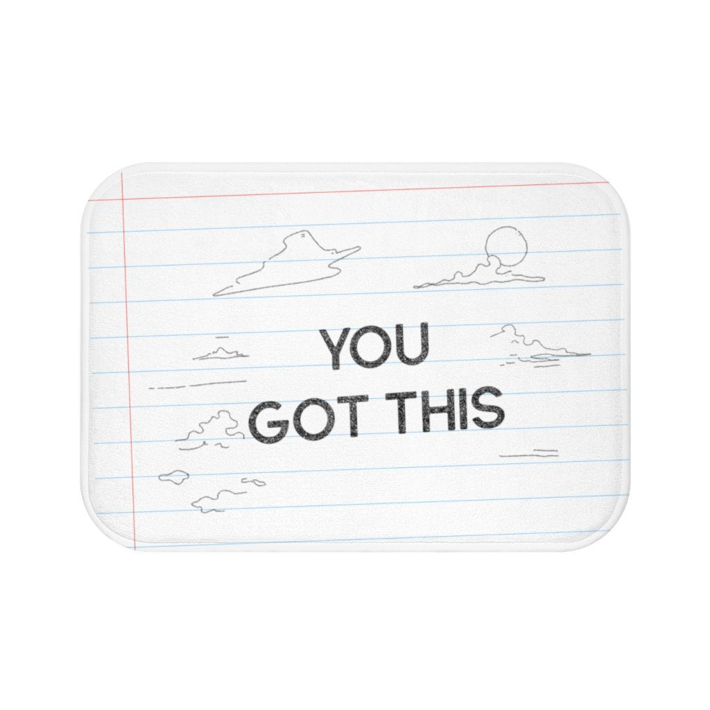“You Got This” Bath Mat – Motivational Pencil Font Bathroom Rug