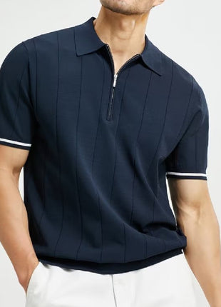 Fashion Short-sleeved Polo Shirt Summer Lapel Zipper T-shirt