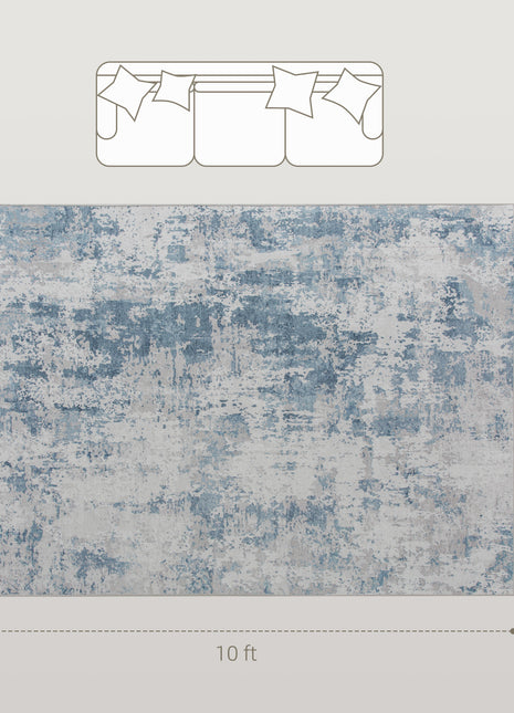 Area Rug 8x10, Machine Washable Rug, Non-Slip Modern Abstract Floor Carpet for Living Room, Bedroom, Dining Room, Blue