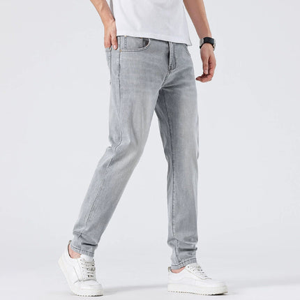 Light Wash Jeans Slim Straight Leg Pants