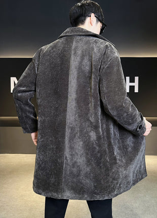 Long Chenille Cotton Wool Coat Thickened Windproof Jacket