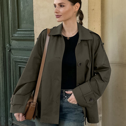 High-end Loose Slim-fit Long-sleeve Lapel Versatile Commuter Jacket