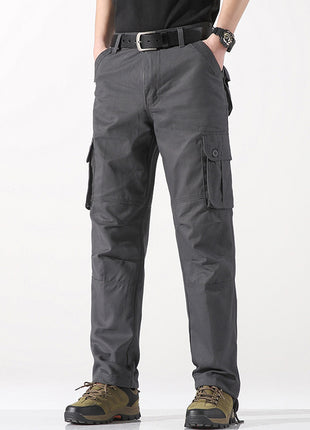 Spring Three-dimensional Pocket Straight-leg Trousers Outdoor