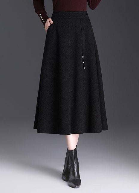 High-waisted Casual Skirt Below the Knee