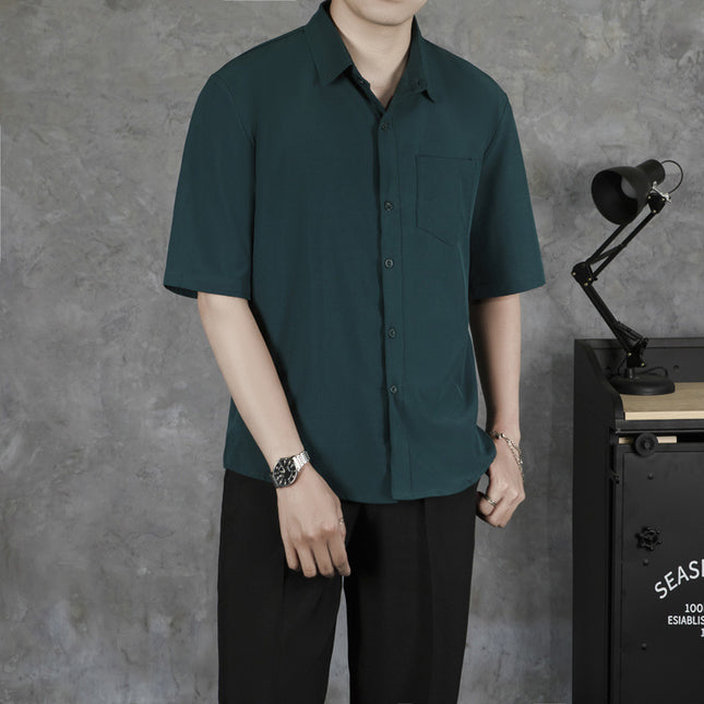 Drape Short-sleeve Thin Breathable Casual Shirt