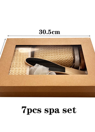 Bath Set Seven-piece Bath Towel Bath Brush Pumice Stone Sisal Mesh Sponge