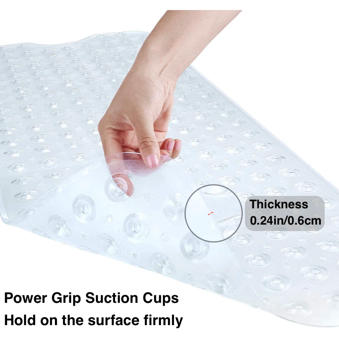 1pc 40x16in Extra-Long Anti-Slip Bathtub Mat with Massage Texture,