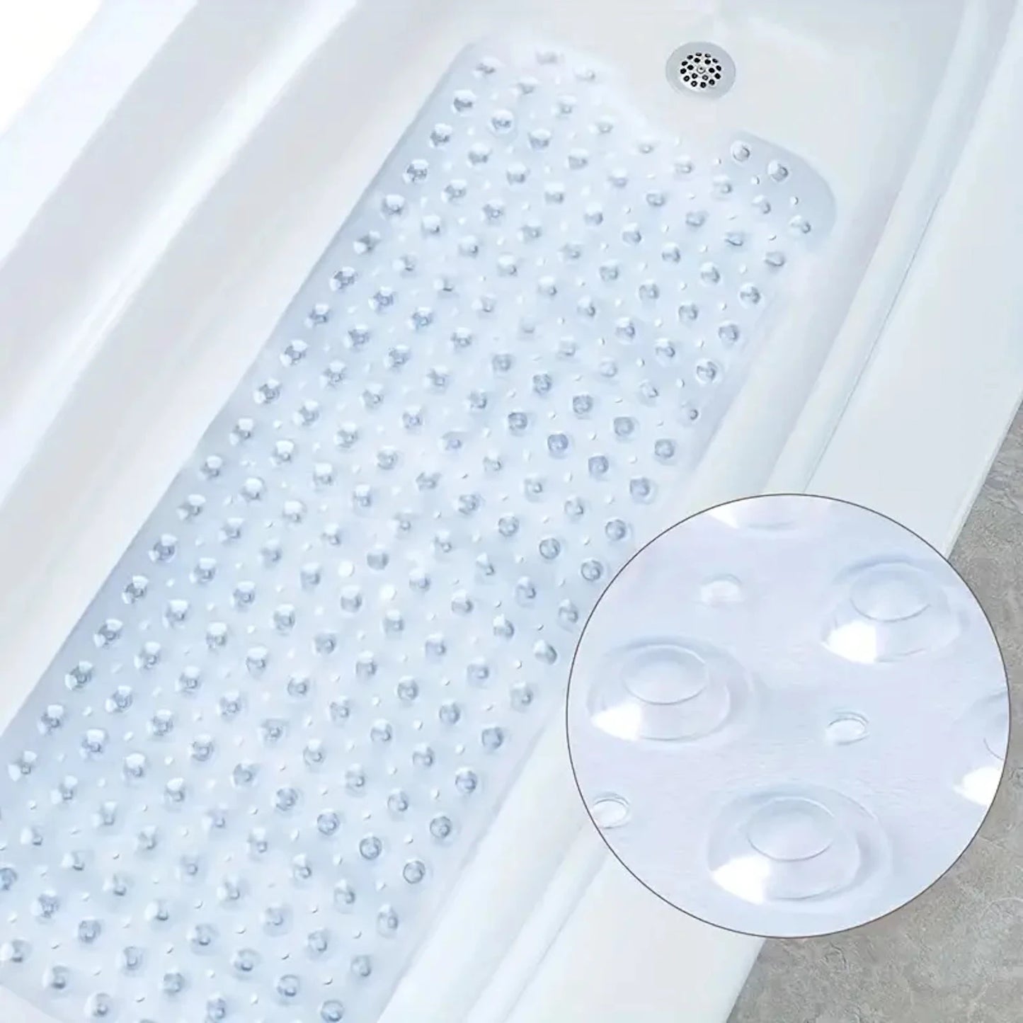 1pc 40x16in Extra-Long Anti-Slip Bathtub Mat with Massage Texture,