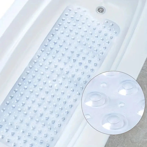 1pc 40x16in Extra-Long Anti-Slip Bathtub Mat with Massage Texture,