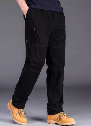 Mens Relaxed-fit High-waisted Casual Pants