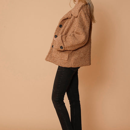 Women's Shearling Coat in Brown