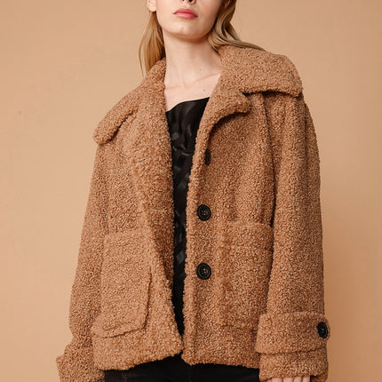 Women's Shearling Coat in Brown