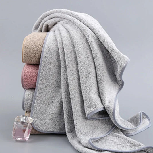 Luxury Bamboo Charcoal Coral Velvet Bath Towel – Extra Soft, Thick & Absorbent (70x140cm)