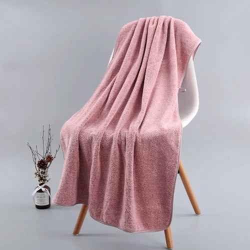 Luxury Bamboo Charcoal Coral Velvet Bath Towel – Extra Soft, Thick & Absorbent (70x140cm)