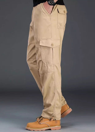 Mens Relaxed-fit High-waisted Casual Pants