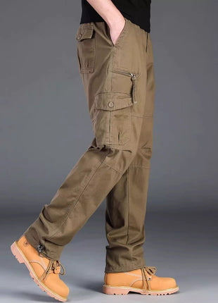 Mens Relaxed-fit High-waisted Casual Pants