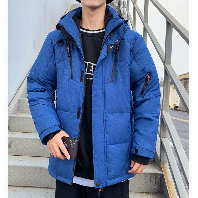 Men’s Insulated Puffer Jacket – High Neck & Removable Hood