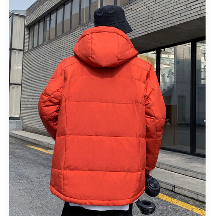 Men’s Insulated Puffer Jacket, High Neck & Removable Hood