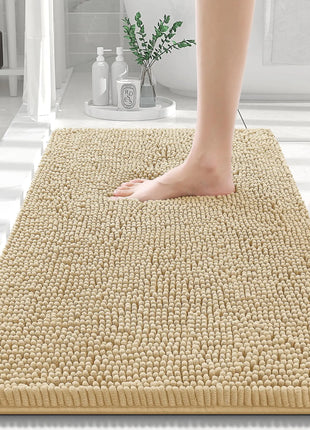 Olanly Chenille Bathroom Rug, Non-Slip, Soft & Machine Washable Mat with PVC Backing