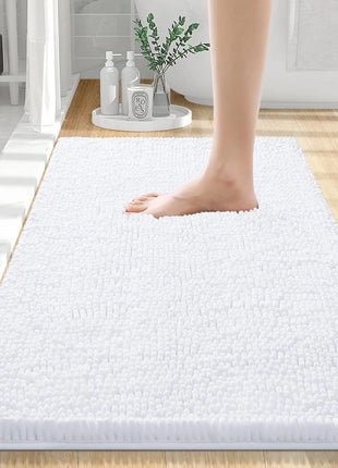 Olanly Chenille Bathroom Rug, Non-Slip, Soft & Machine Washable Mat with PVC Backing