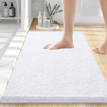 Olanly Chenille Bathroom Rug, Non-Slip, Soft & Machine Washable Mat with PVC Backing