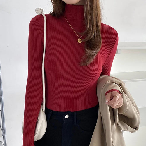 Women’s Knitted Turtleneck Sweater – Soft Cashmere-Blend Pullover for Fall & Winter