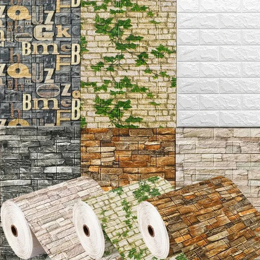 Waterproof 3D Brick Wallpaper – Self-Adhesive