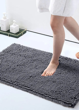 Olanly Chenille Bathroom Rug, Non-Slip, Soft & Machine Washable Mat with PVC Backing