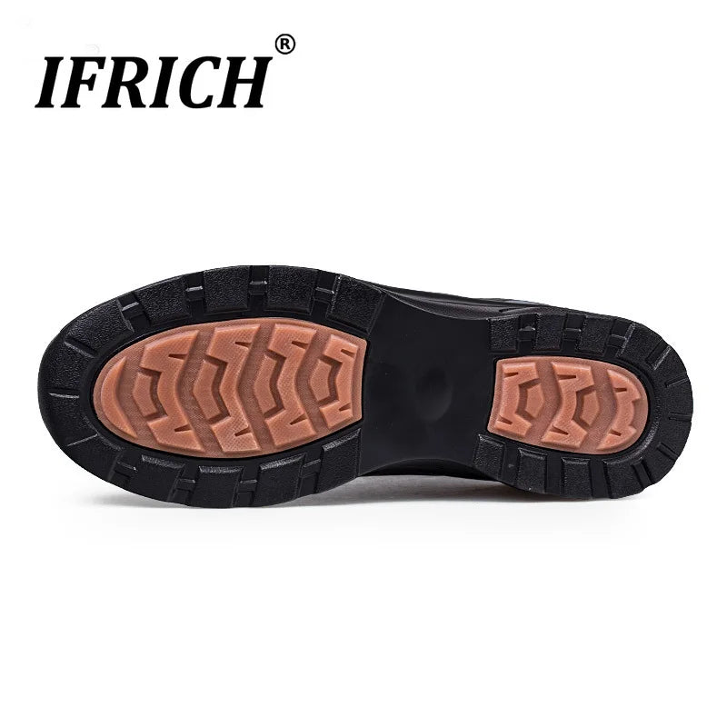 Men’s Waterproof Leather Running Shoes, Cushion Comfort Gym & Training Sneakers