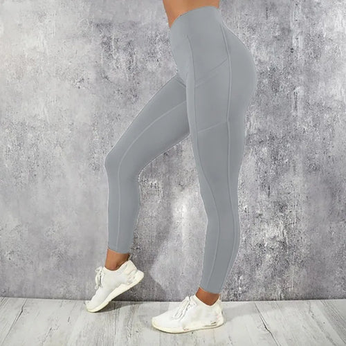 Yoga Fitness Women Leggings High Waist Tights with Pocket Gym Workout