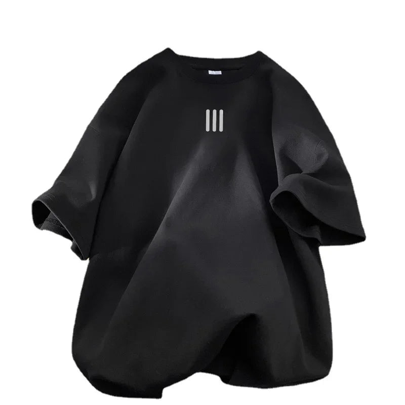 Men’s Oversized Cotton Tee, Casual Summer Fashion Print Shirt