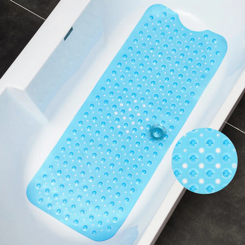 1pc 40x16in Extra-Long Anti-Slip Bathtub Mat with Massage Texture,