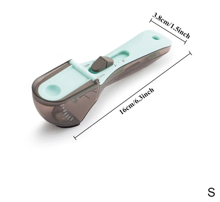 Adjustable Measuring Spoon, Plastic Kitchen Tool with Scale for Baking, Cooking & Mixing
