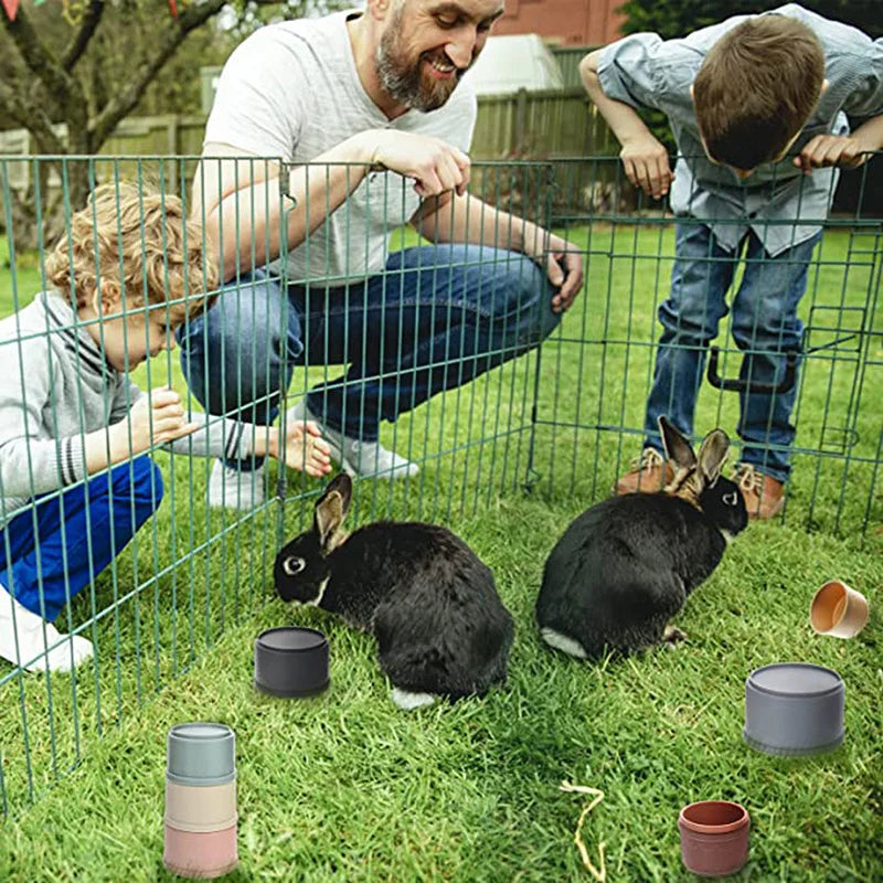 Stacking Cups Toy for Rabbits & Small Animals – Colorful & Reusable