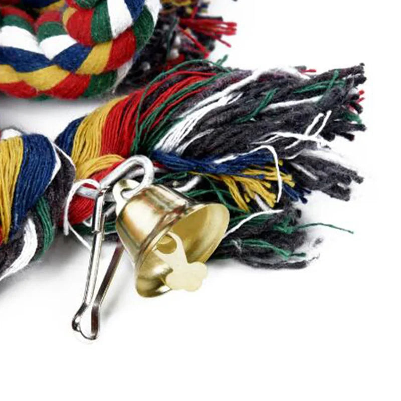 Parrot Toy Wicker Rope Hanging Braided Budgie Chew Bird Cage Cockatiel