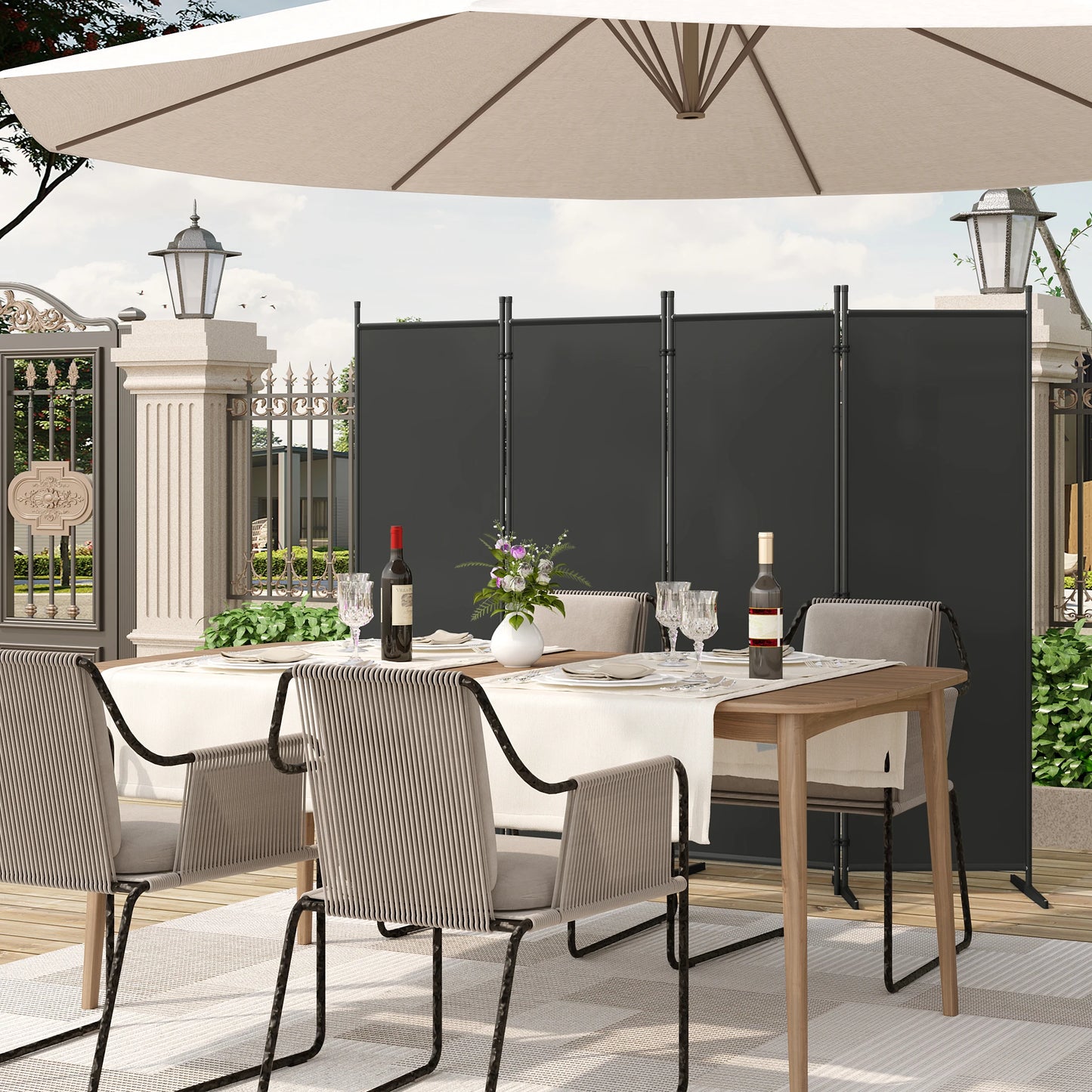 Foldable Privacy Screen Room Divider, 3/4 Panel Freestanding Partition for Home & Patio